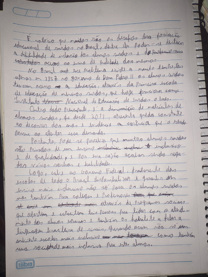 Exemplo de caligrafia antes do método